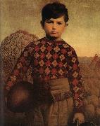 Grant Wood The Sweater of Plaid Norge oil painting reproduction